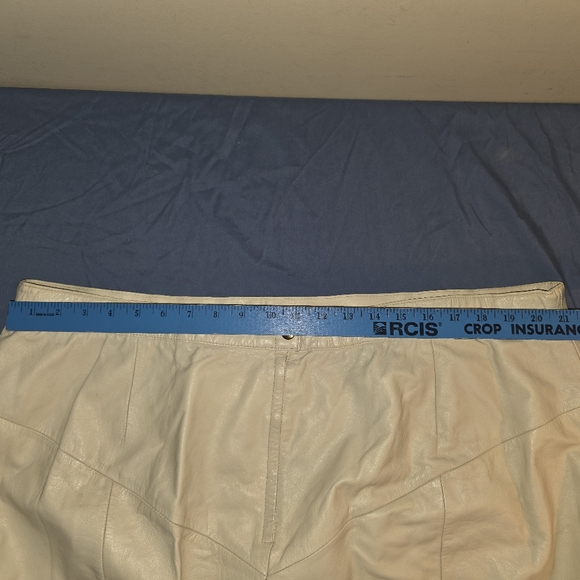 OBO New YORK Women's size 4X vest & skirt leather cream 32 - Picture 12 of 15